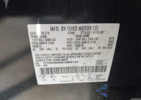 2014 Ford Explorer Xlt z USA, uszkodzony, nr VIN 1FM5K8D86EGB82134